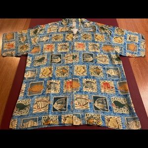 Burma Bibas silk button up beach top for men